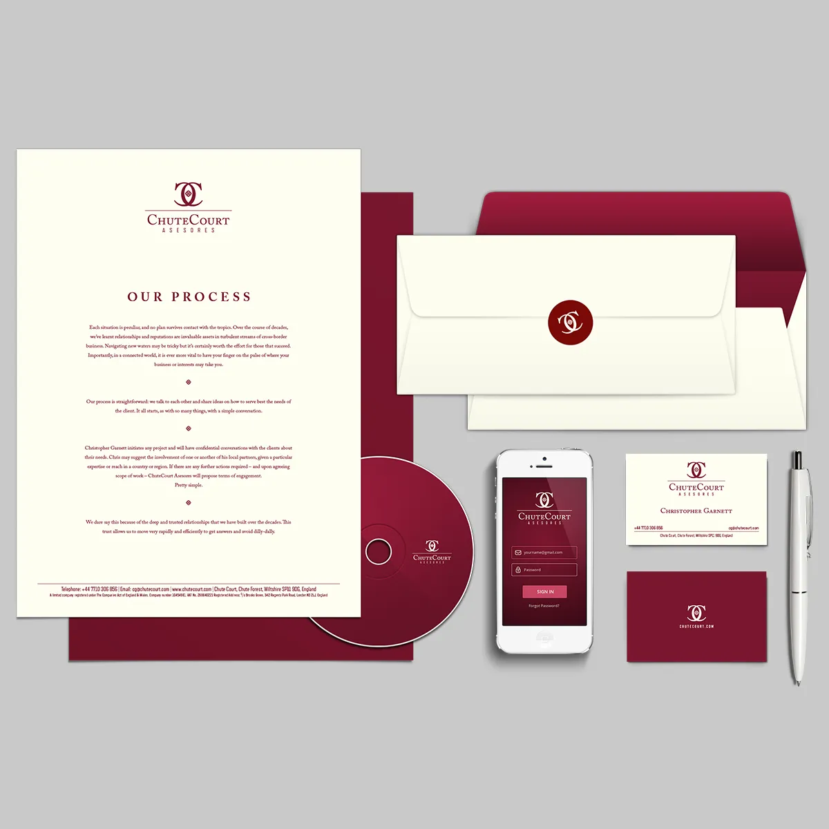 Identity design for Chute Court Asesores