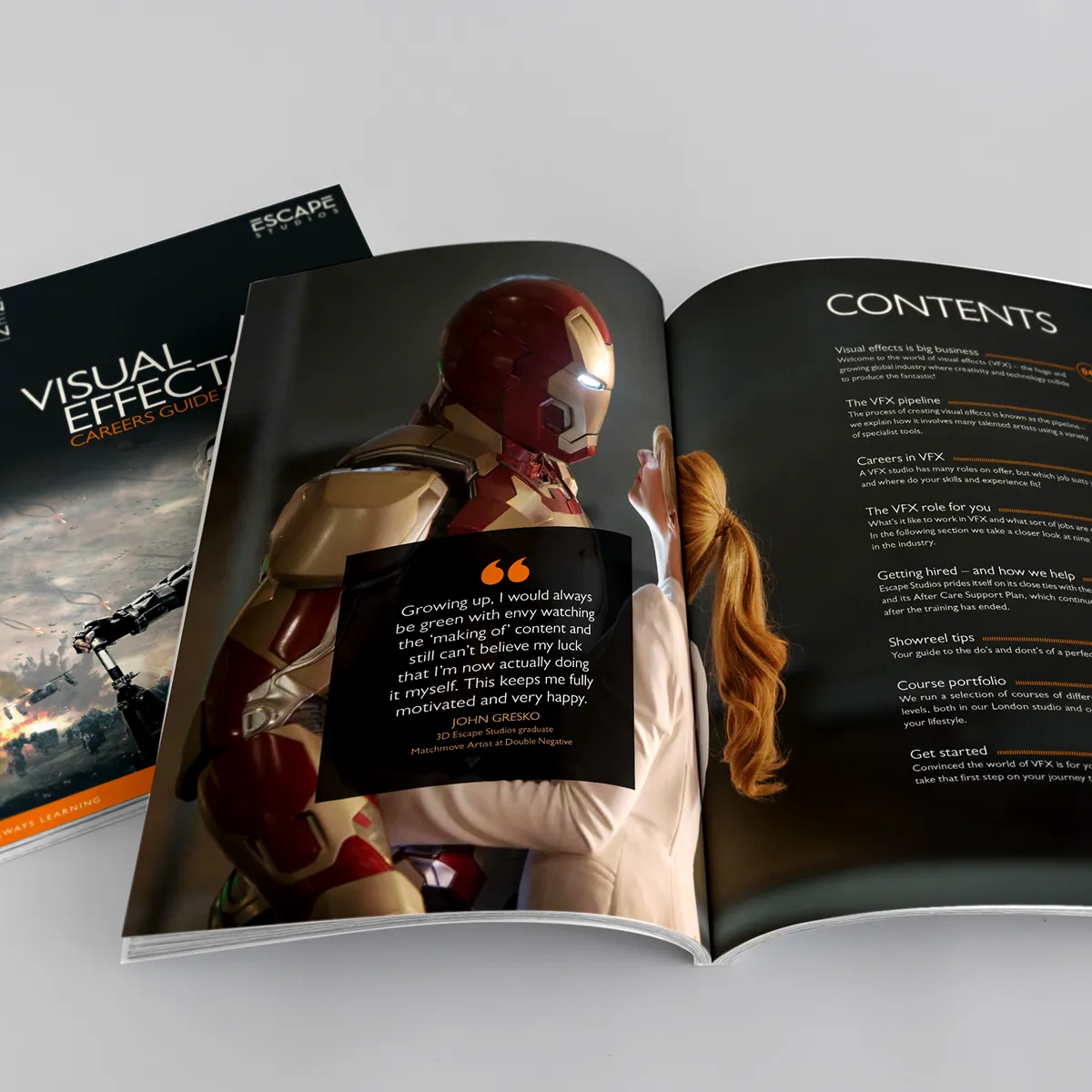 Course brochure design for Escape Studios