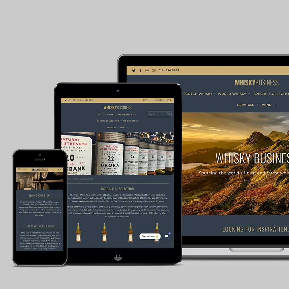 E-commerce website design for Whisky Business